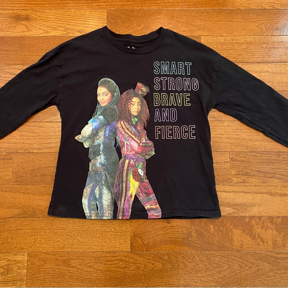 Disney Descendants 3 Long Sleeve Black T-Shirt Girls Size Large‎